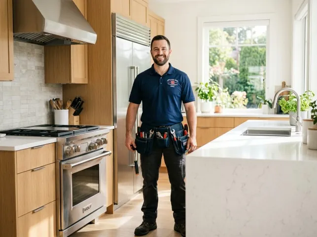 Appliance Repair Hero technician in a Arco, ID kitchen after an appliance repair